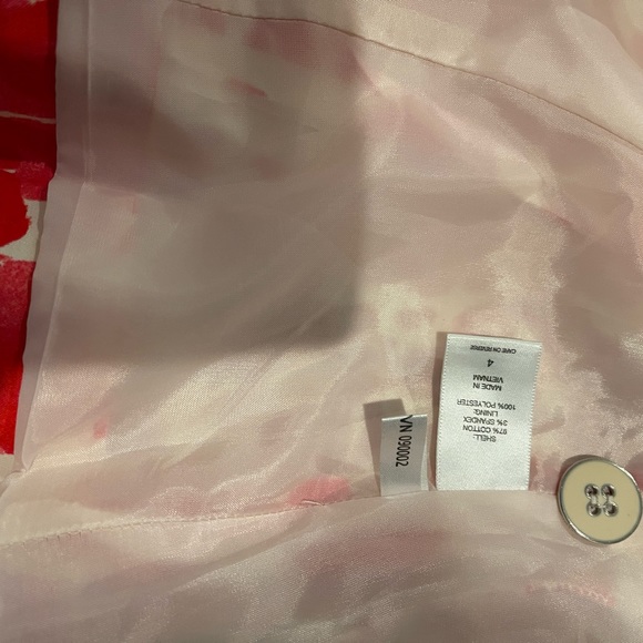 7th Avenue New York & Company Suiting Collection Magenta and Cream Floral Jacket - Picture 8 of 8